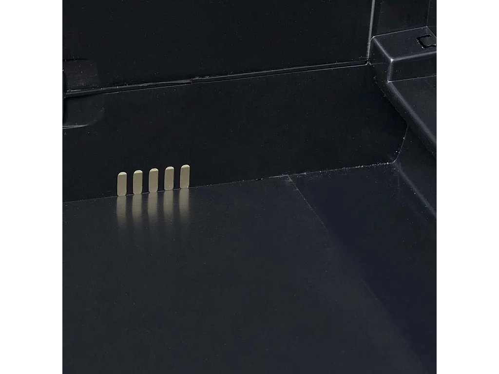 Armário arrumação para jardim c/ 3 prateleiras preto e cinzento