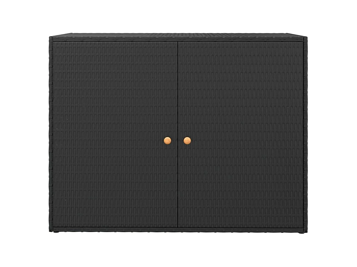 Armario de jardín negro 100x55,5x80 cm Ratán sintético