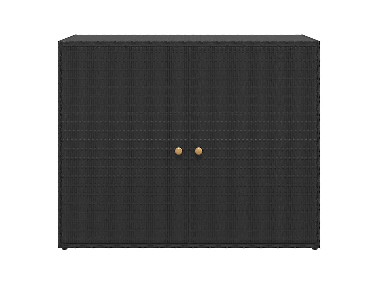 Armario de jardín negro 100x55,5x80 cm Ratán sintético