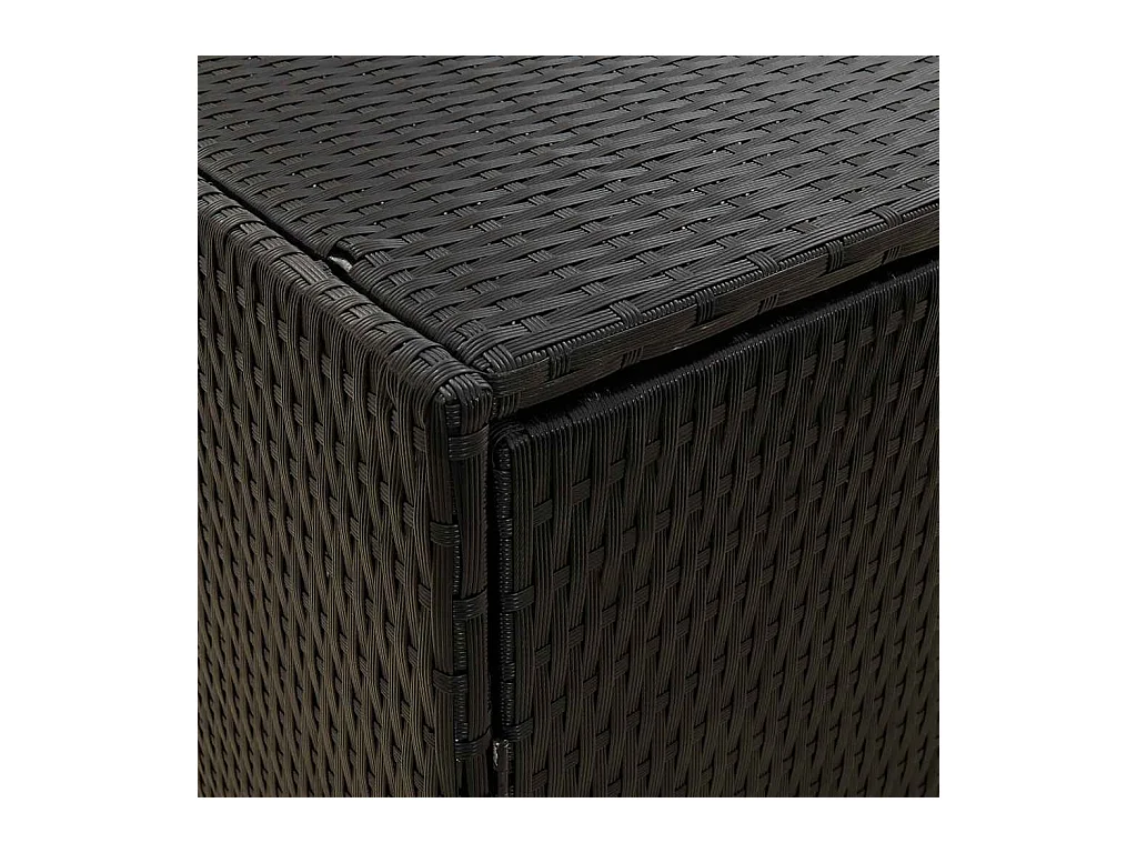 Armario de jardín negro 100x55,5x80 cm Ratán sintético