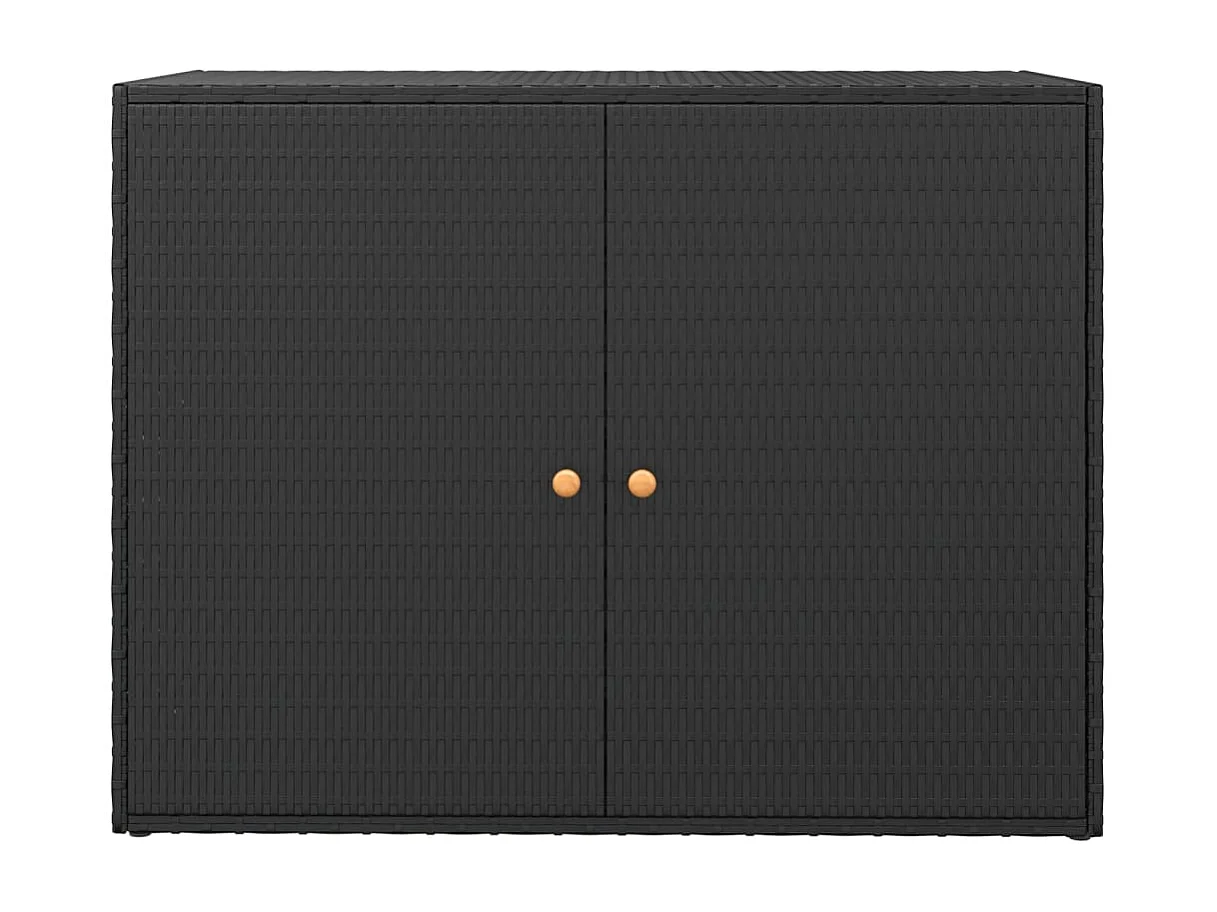 Mobiletto da giardino nero 100x55,5x80 cm in polyrattan