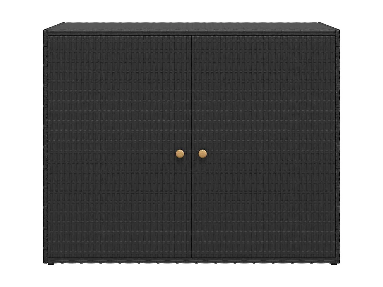 Mobiletto da giardino nero 100x55,5x80 cm in polyrattan