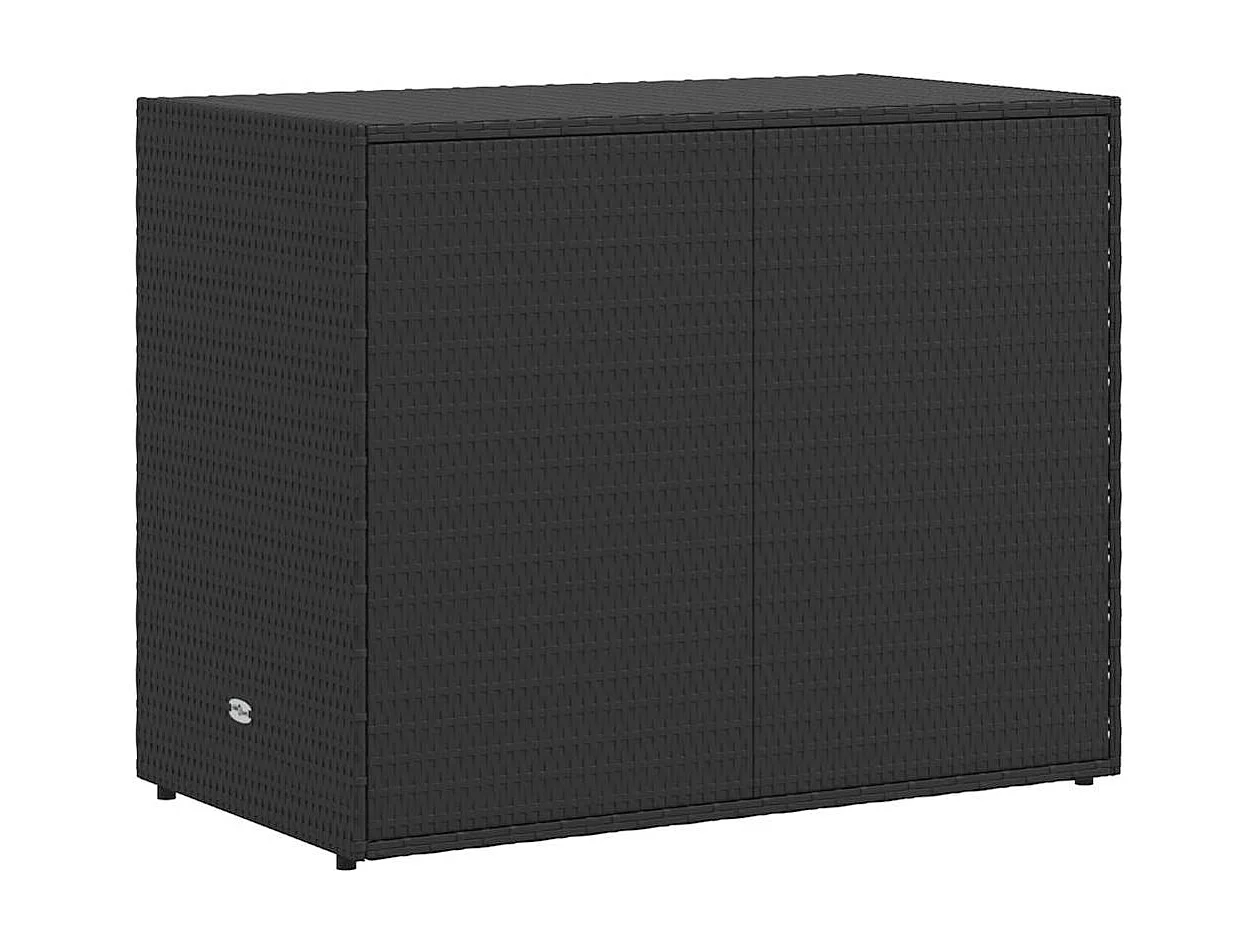 Mobiletto da giardino nero 100x55,5x80 cm in polyrattan
