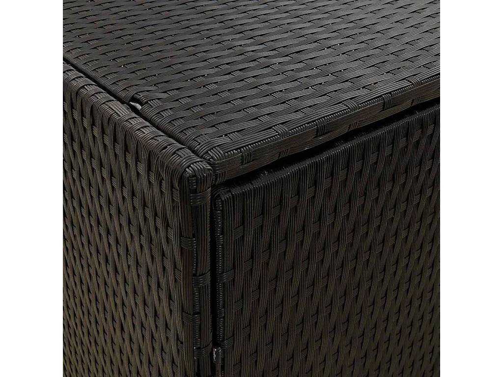 Mobiletto da giardino nero 100x55,5x80 cm in polyrattan