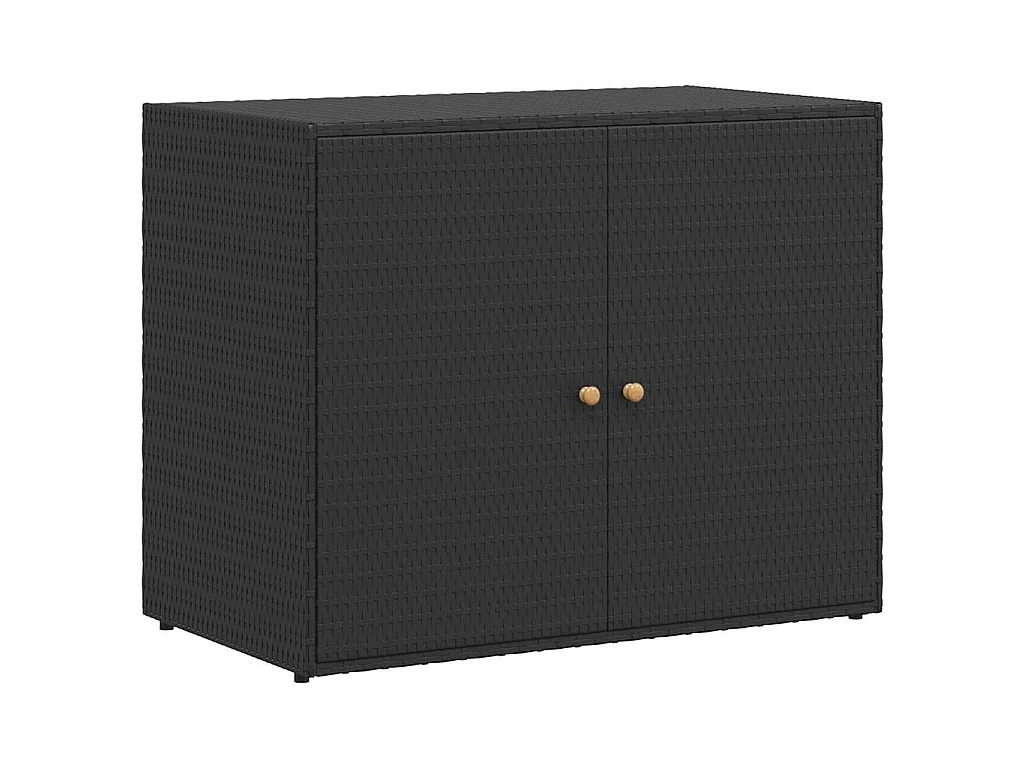 Armoire de rangement de jardin Noir 100x55,5x80 cm Résine tressée