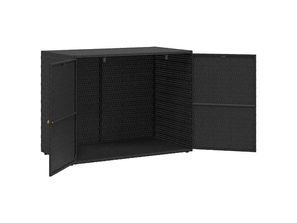 Armoire de rangement de jardin Noir 100x55,5x80 cm Résine tressée