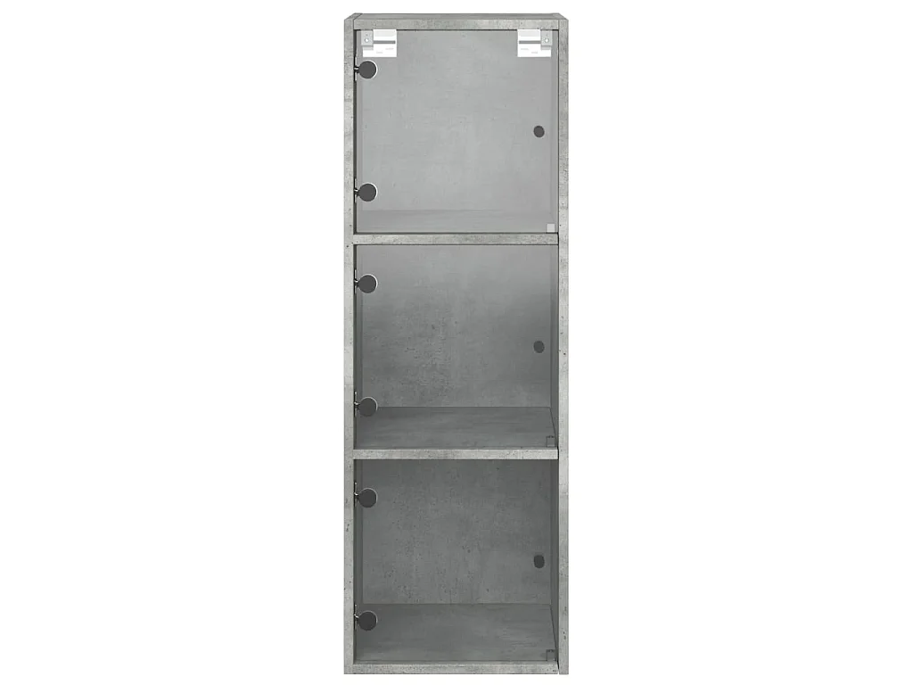 Wandschrank mit Glastüren Betongrau 35x37x100 cm