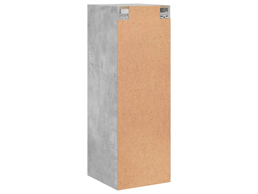 Wandschrank mit Glastüren Betongrau 35x37x100 cm