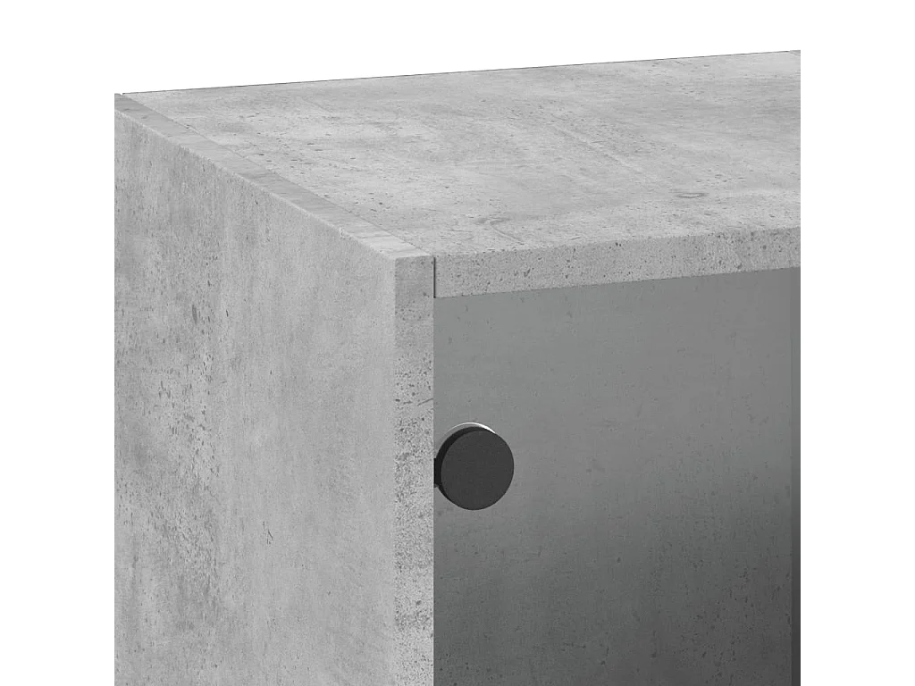 Wandschrank mit Glastüren Betongrau 35x37x100 cm