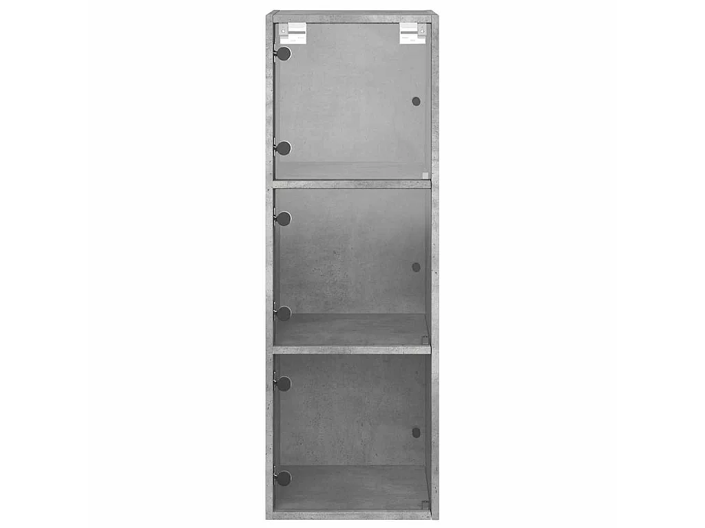 Armoire murale avec portes en verre gris béton 35x37x100 cm