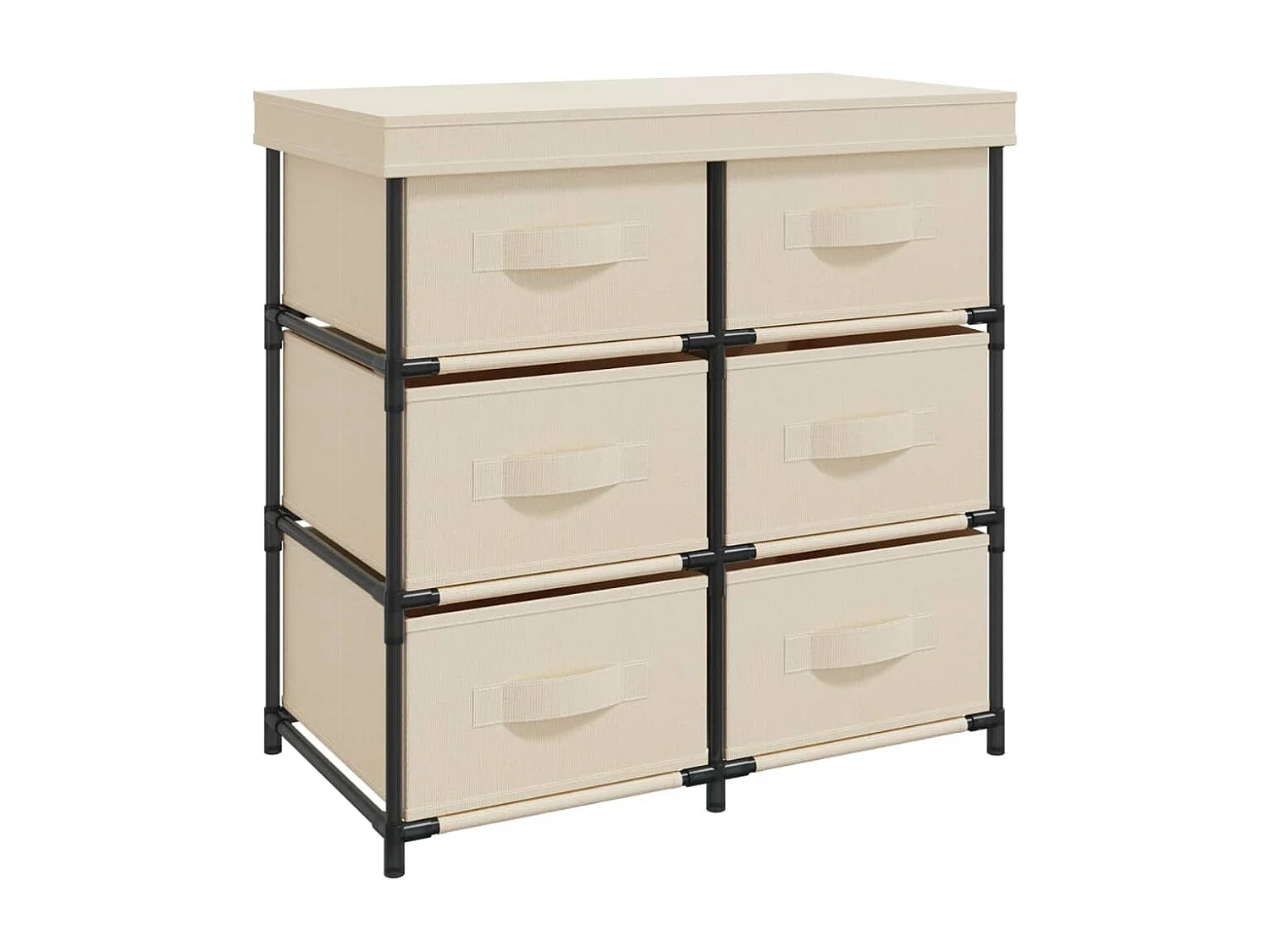 Opbergkast met 6 lades 55x29x55 cm staal crèmekleurig