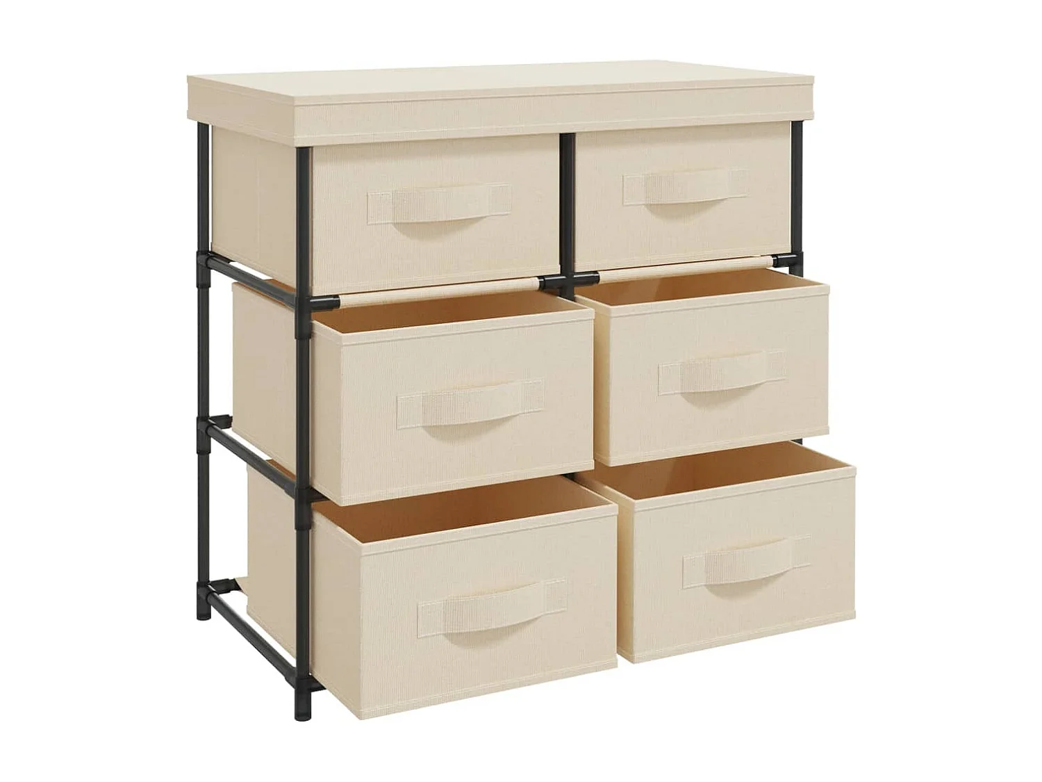 Armoire de rangement avec 6 tiroirs 55x29x55 cm Crème Acier