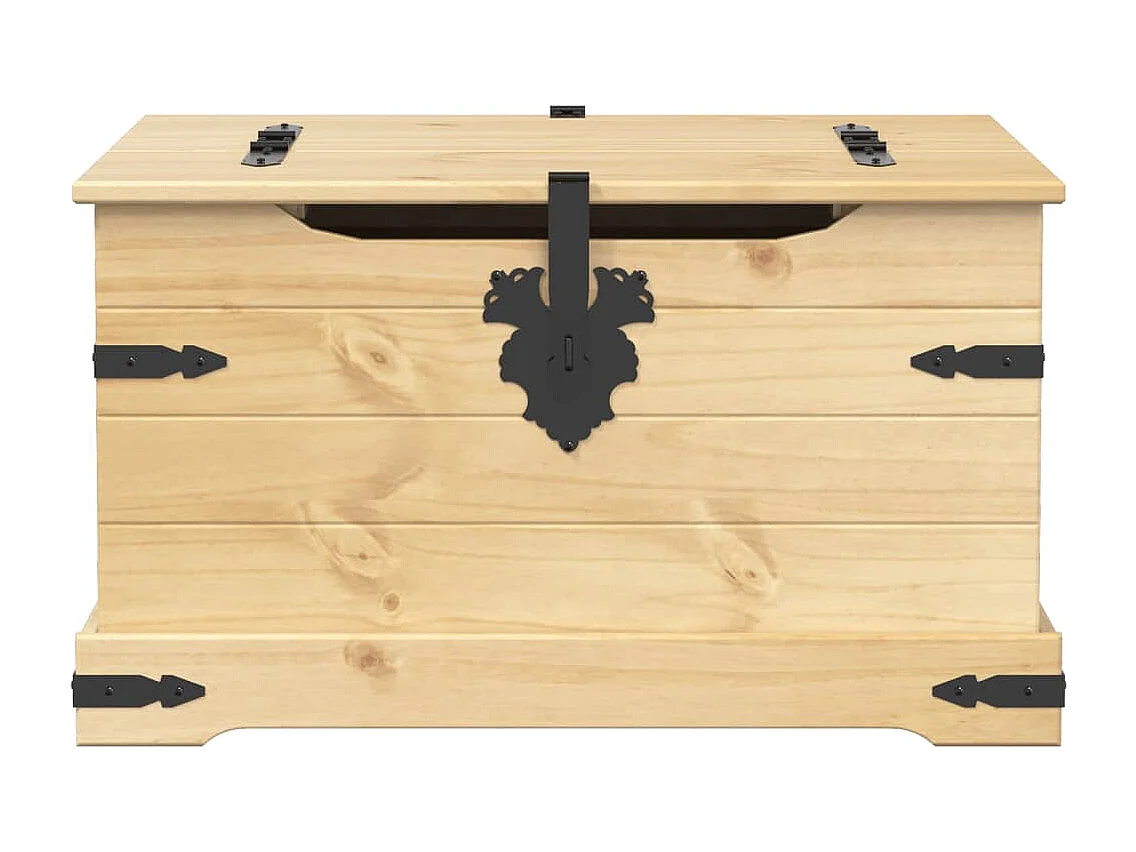Boîte de rangement Corona 78x78x45 cm bois de pin massif