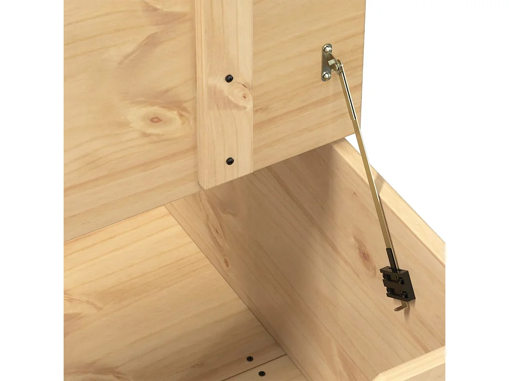 Caja de almacenaje Corona madera maciza de pino 78x78x45 cm
