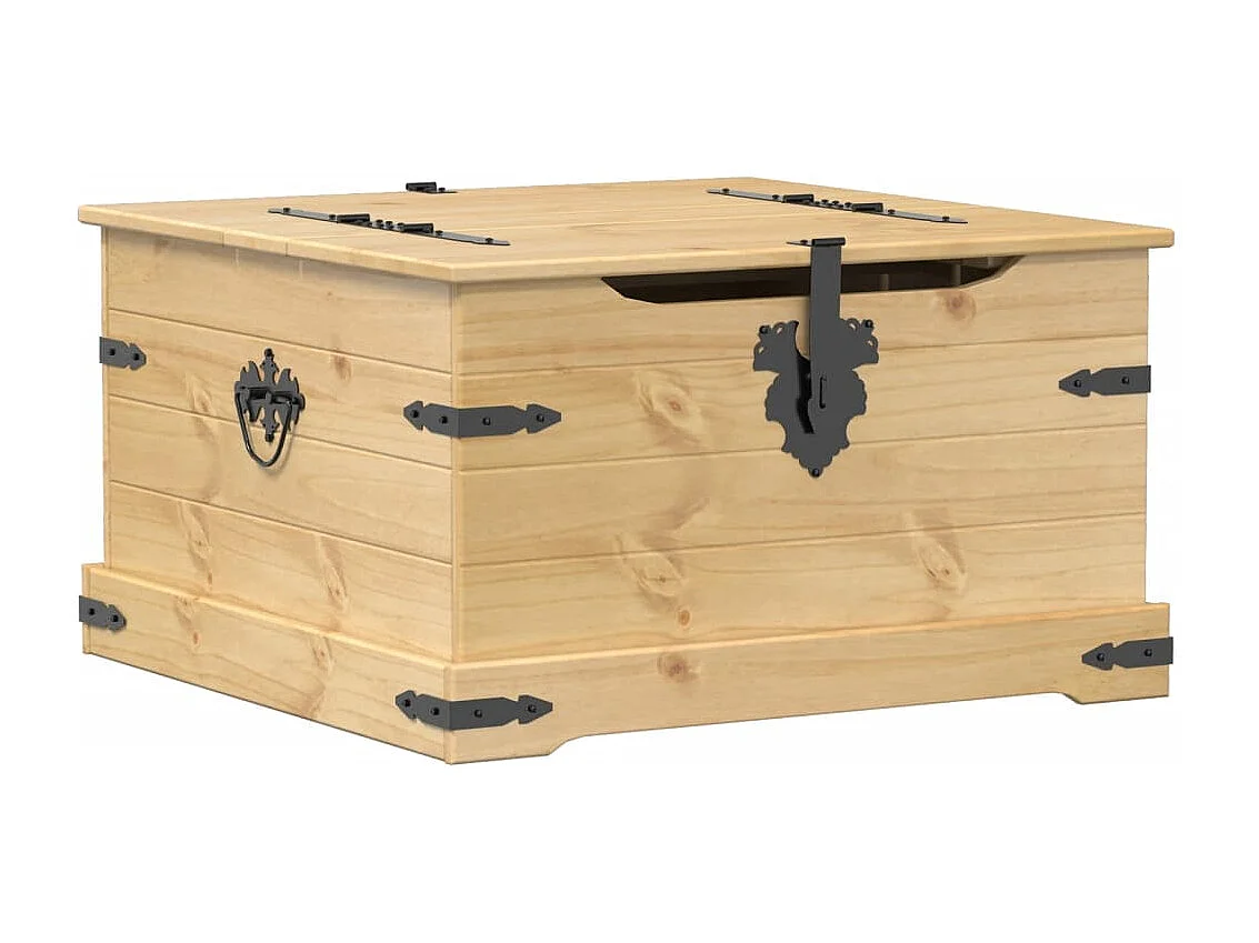 Boîte de rangement Corona 78x78x45 cm bois de pin massif