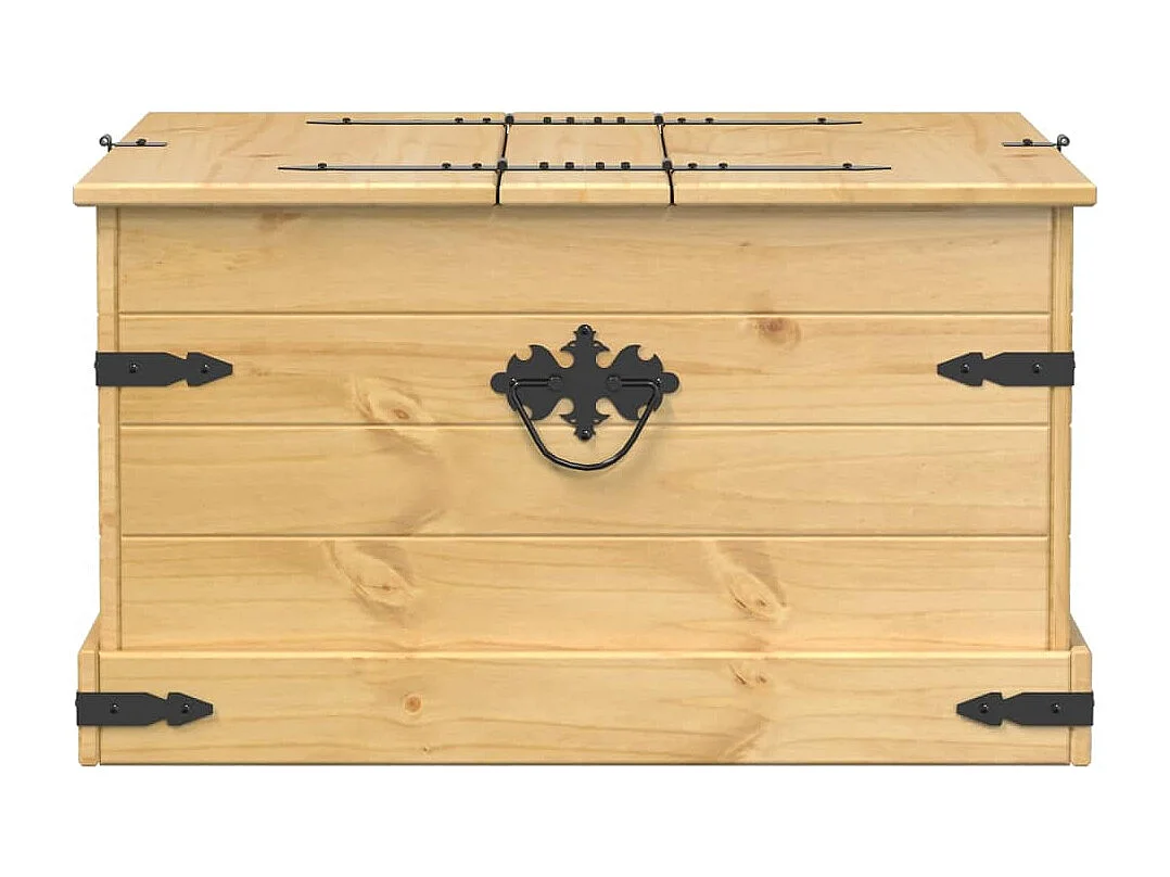Boîte de rangement Corona 78x78x45 cm bois de pin massif