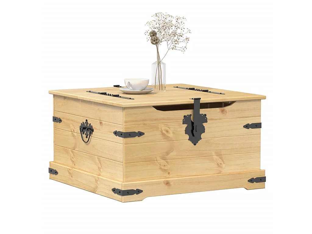 Opbergbox Corona 78x78x45 cm massief grenenhout