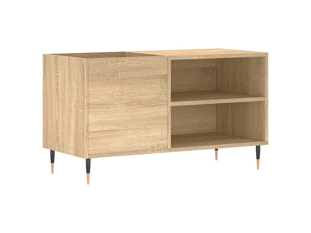 Mobile Porta Dischi Rovere Sonoma 85x38x48 cm Legno Multistrato