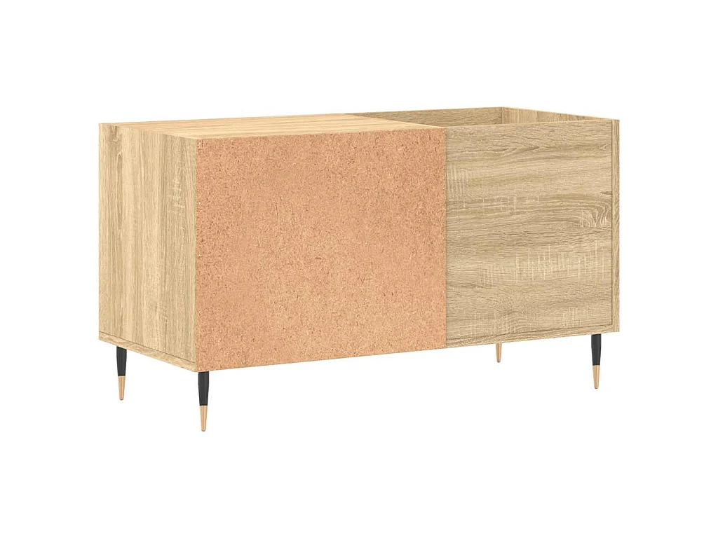 Mobile Porta Dischi Rovere Sonoma 85x38x48 cm Legno Multistrato