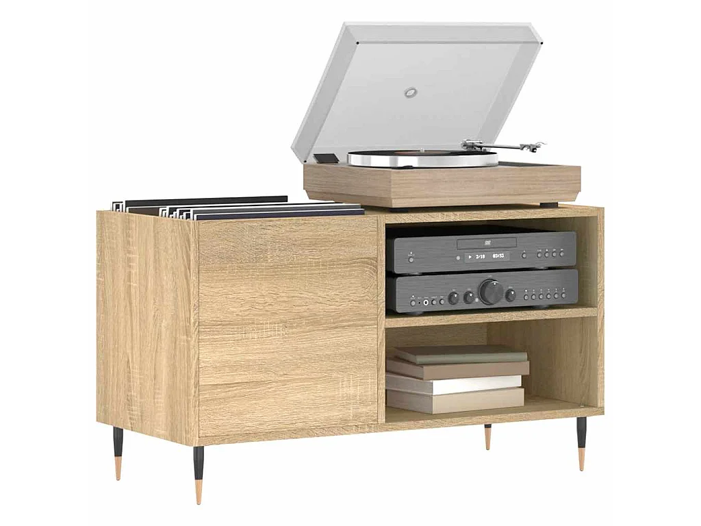 Mueble de discos madera de ingeniería roble Sonoma 85x38x48 cm