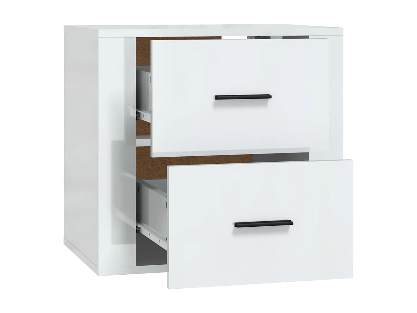 Table de chevet murale Blanc brillant 50x36x47 cm