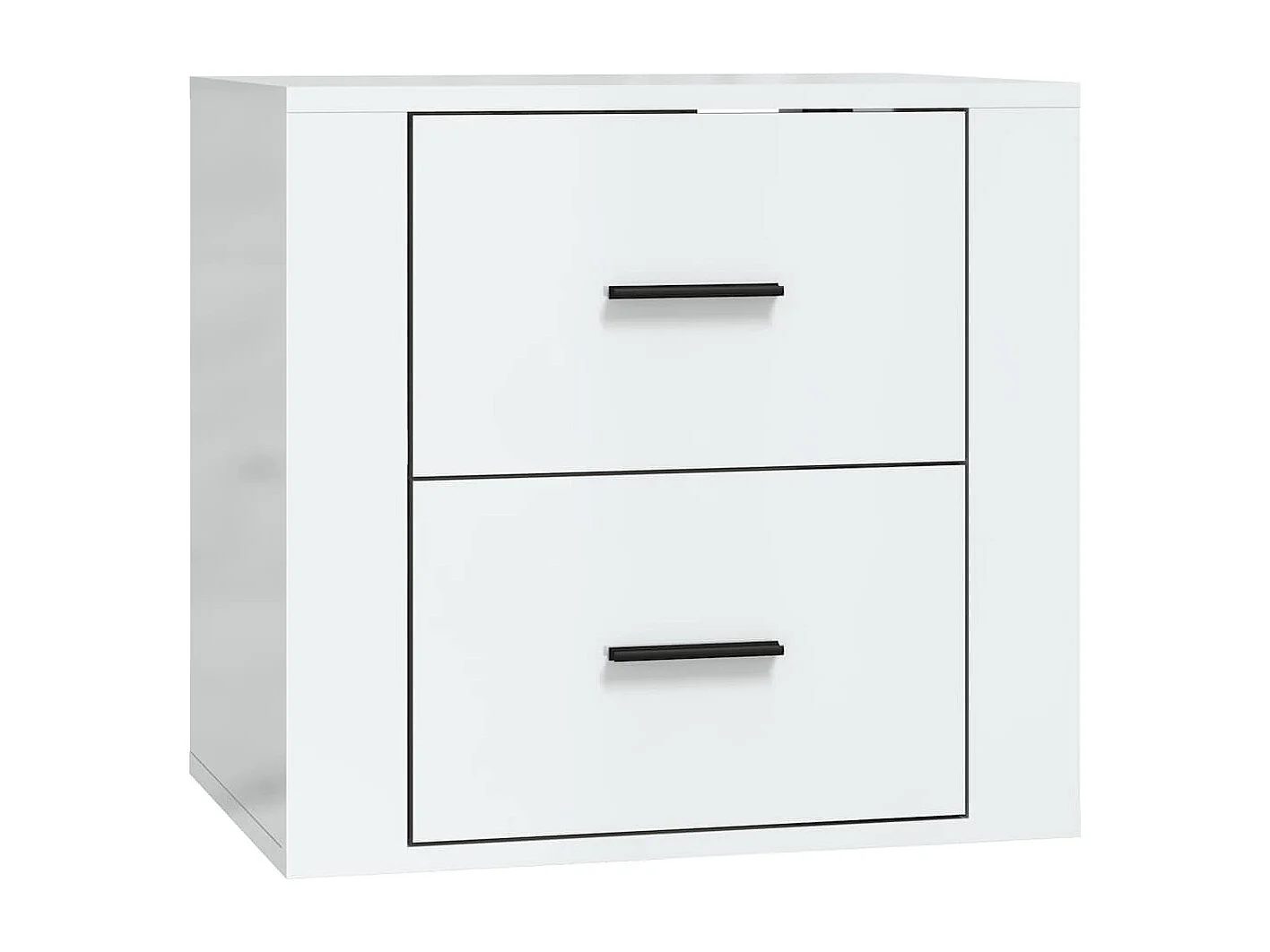 Table de chevet murale Blanc brillant 50x36x47 cm