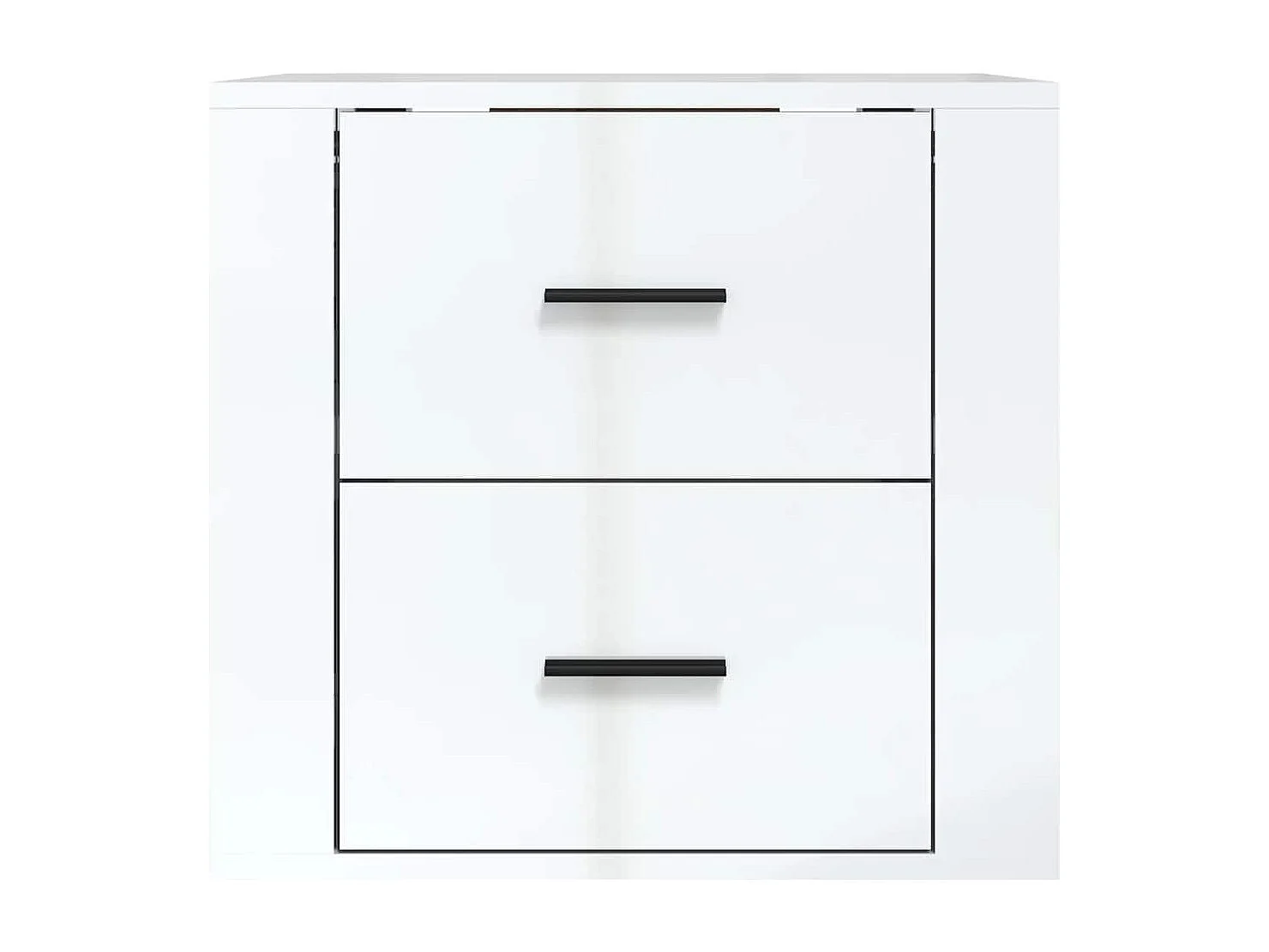 Table de chevet murale Blanc brillant 50x36x47 cm