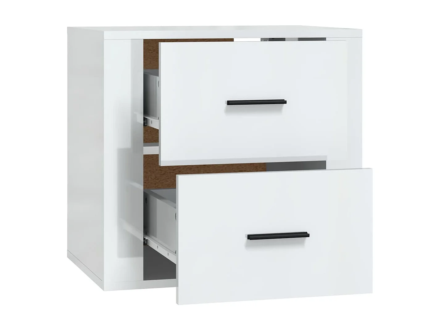 Table de chevet murale Blanc brillant 50x36x47 cm