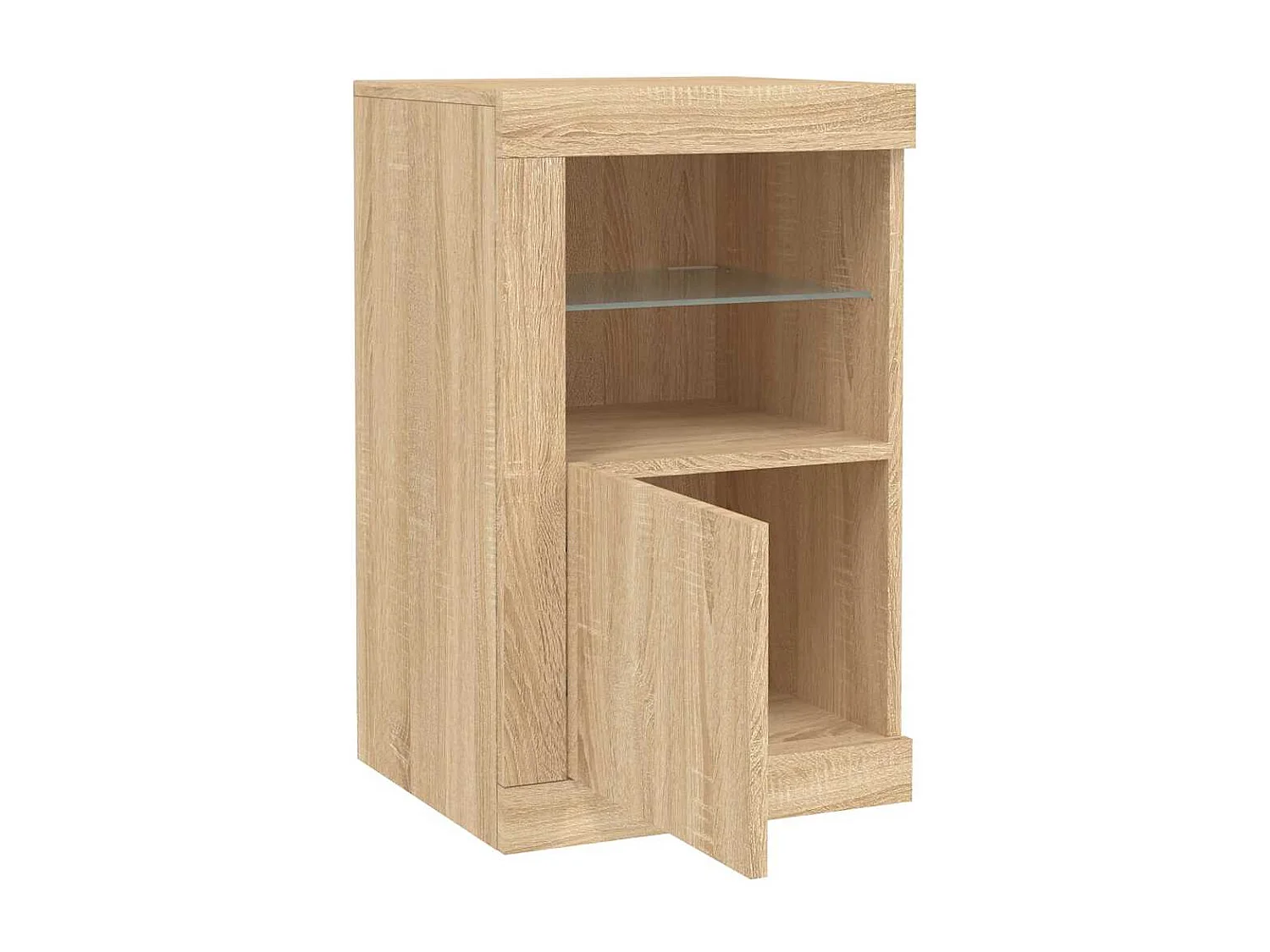 Armoire latérale avec lumières LED chêne sonoma