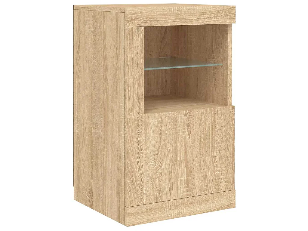 Armoire latérale avec lumières LED chêne sonoma