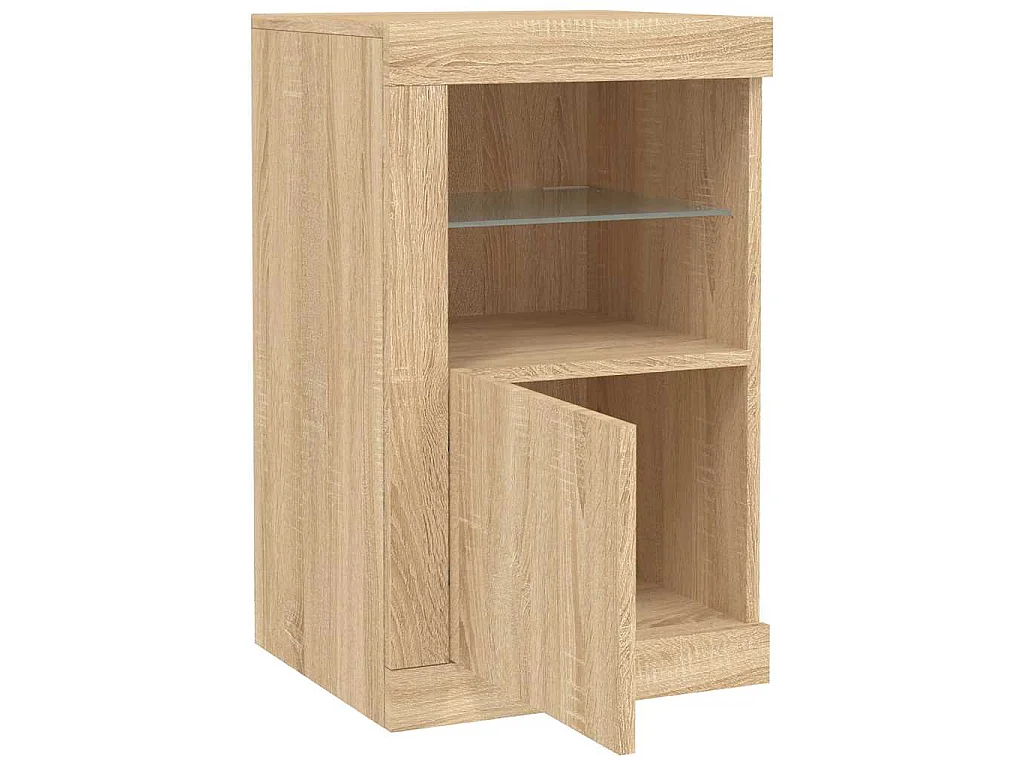 Armoire latérale avec lumières LED chêne sonoma