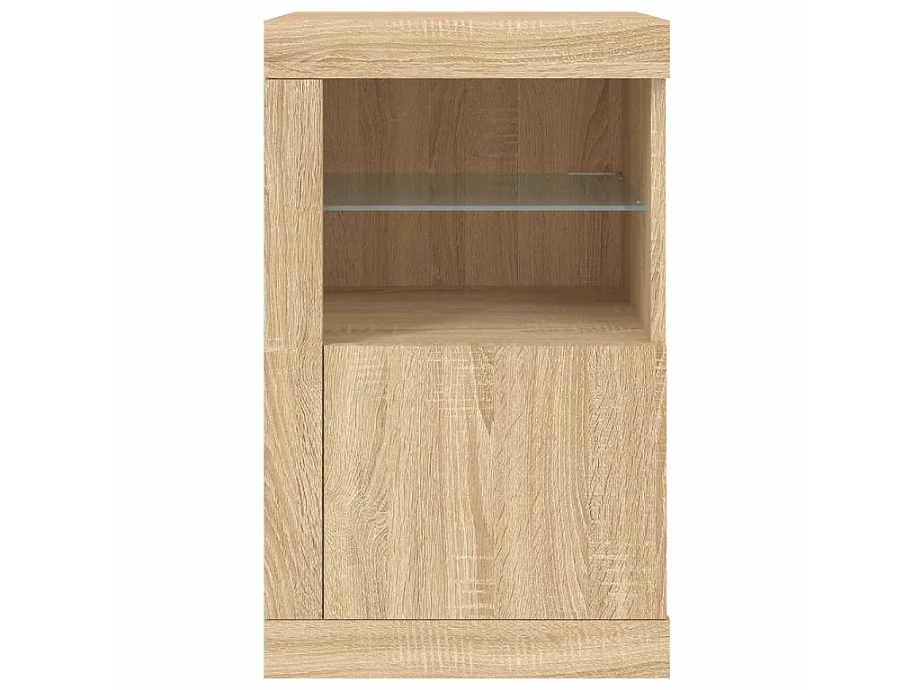 Armoire latérale avec lumières LED chêne sonoma