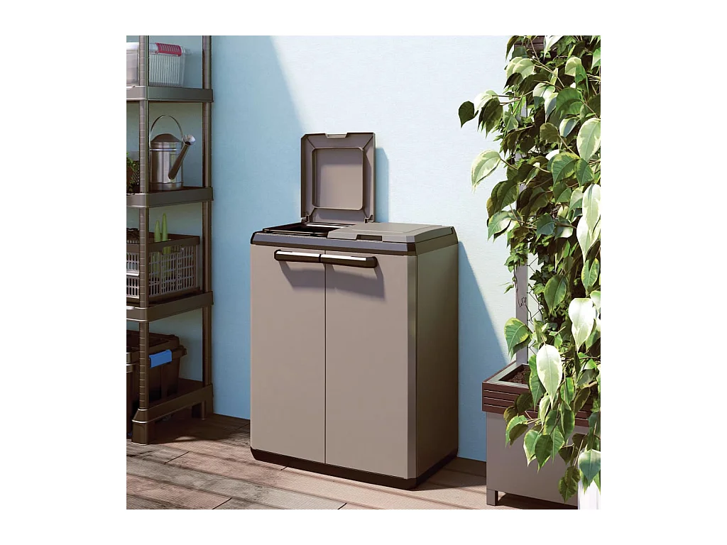 Armario de reciclaje Split Basic gris y negro 85 cm