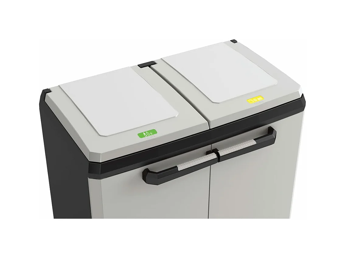 Armario de reciclaje Split Basic gris y negro 85 cm