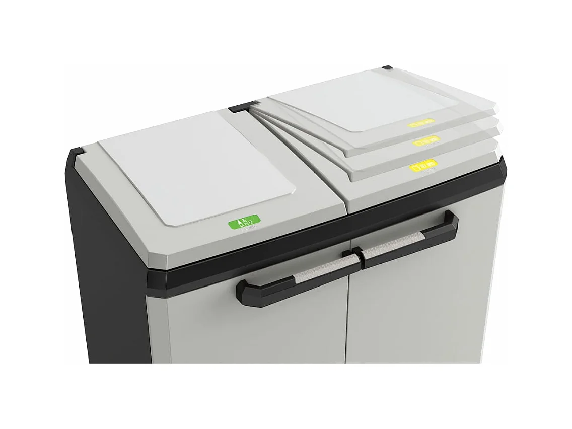 Armario de reciclaje Split Basic gris y negro 85 cm