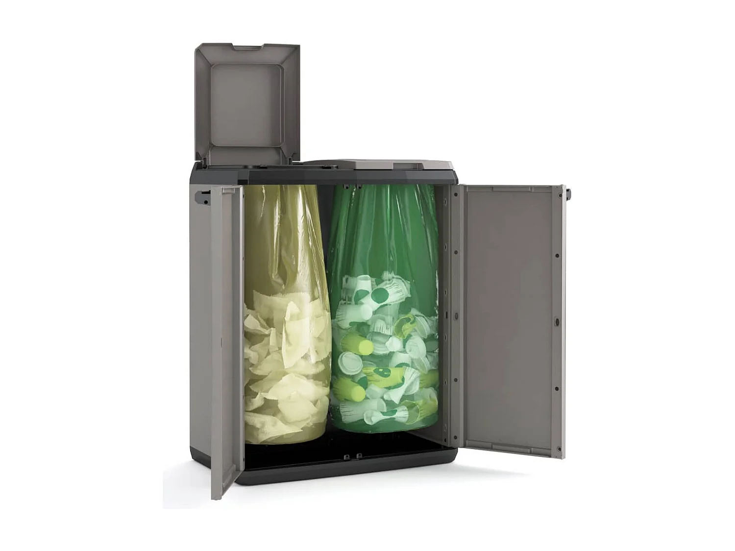 Armario de reciclaje Split Basic gris y negro 85 cm