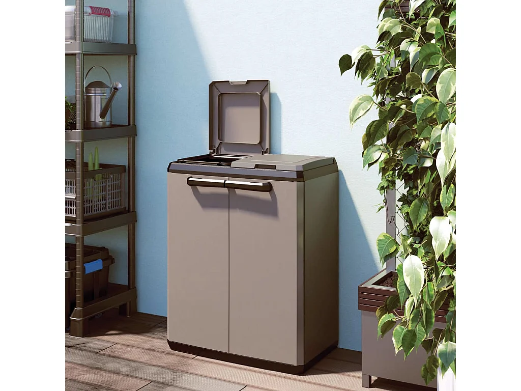 Armario de reciclaje Split Basic gris y negro 85 cm
