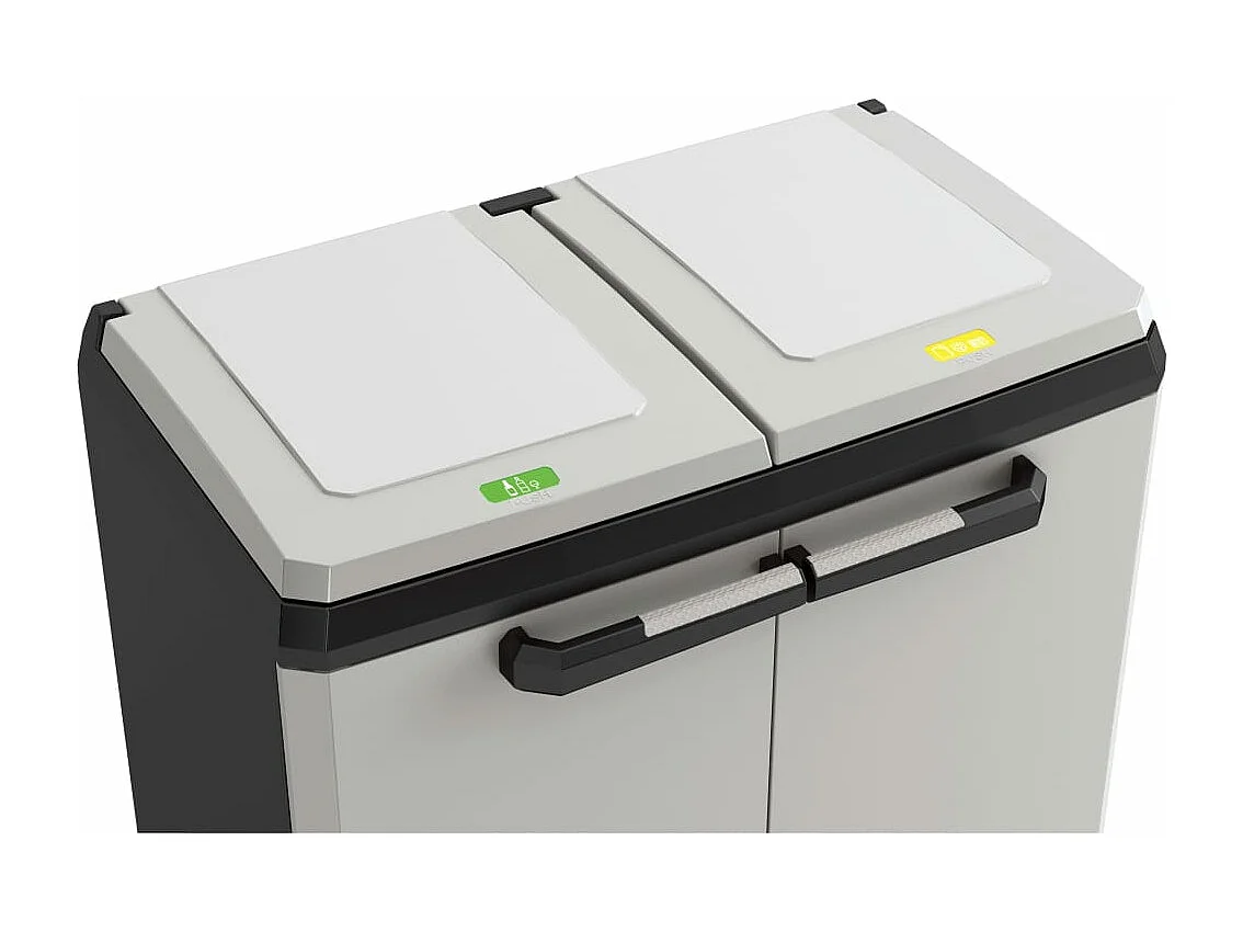 Armario de reciclaje Split Basic gris y negro 85 cm