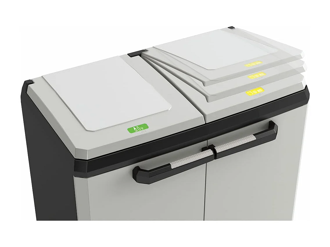 Armario de reciclaje Split Basic gris y negro 85 cm