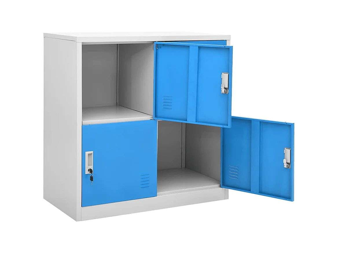 Armoire à casiers Gris clair et bleu 90x45x92,5 cm Acier