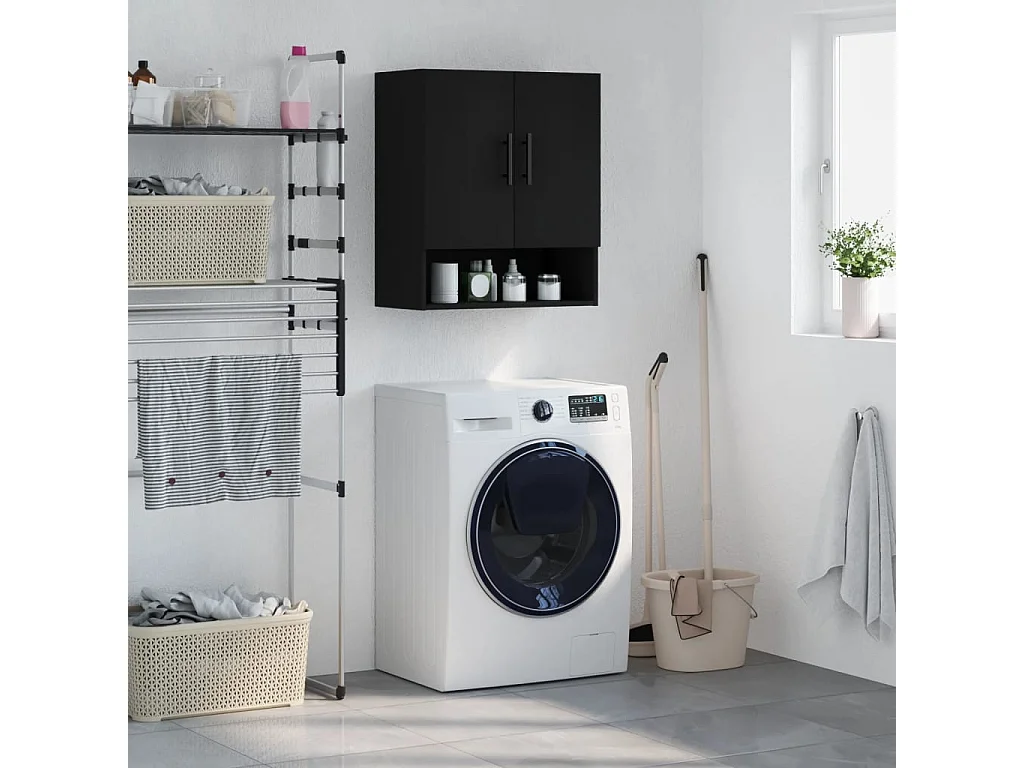 Armoire murale noir 60x31x70 cm bois d'ingénierie