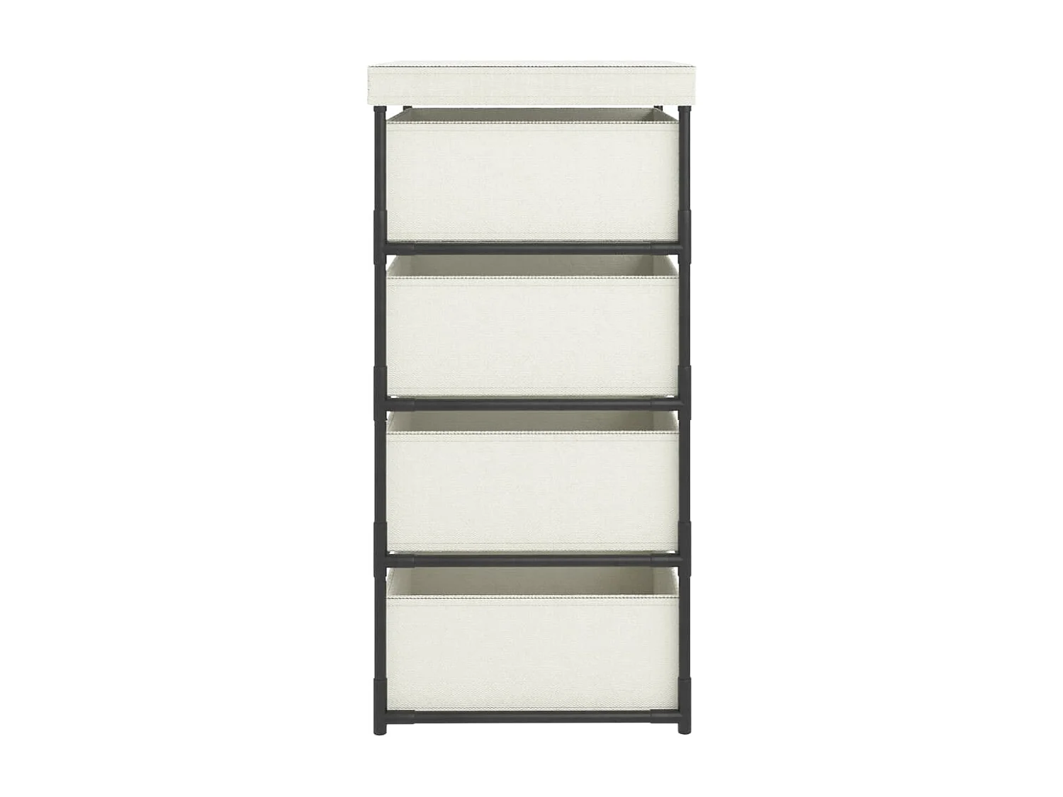 Estante de almacenamiento 4 cestas de tela acero crema