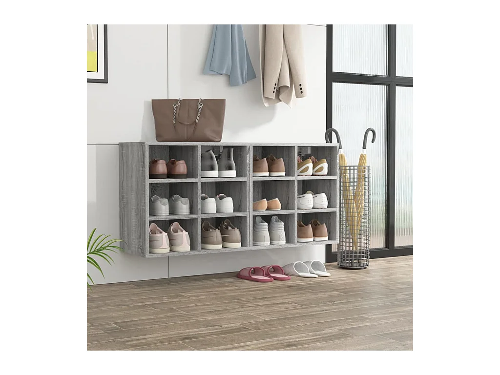 Schuhregale 2 Stk. Grau Sonoma 52,5x30x50 cm