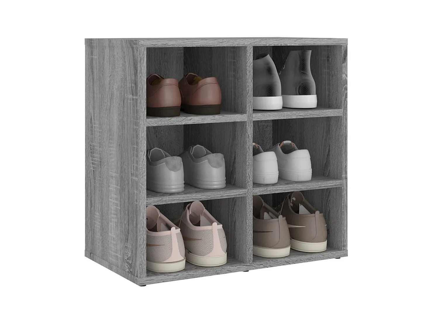 Schuhregale 2 Stk. Grau Sonoma 52,5x30x50 cm