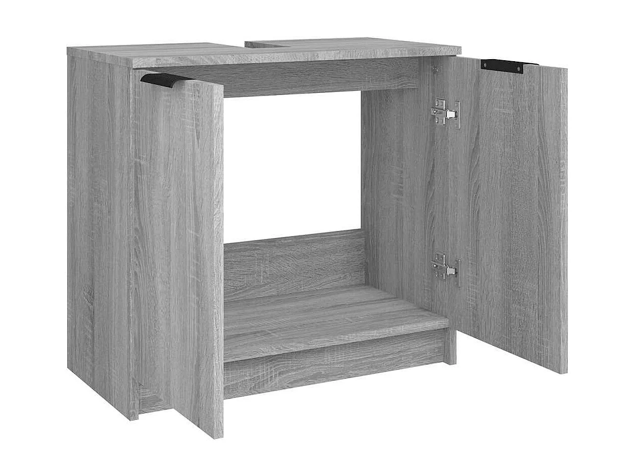 Mobile Bagno Grigio Sonoma 64,5x33,5x59 cm in Legno Multistrato
