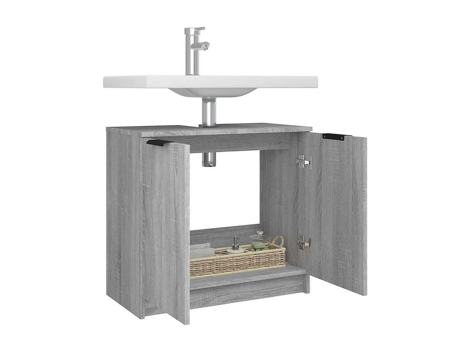 Armoire de bain Sonoma gris 64,5x33,5x59 cm Bois d'ingénierie