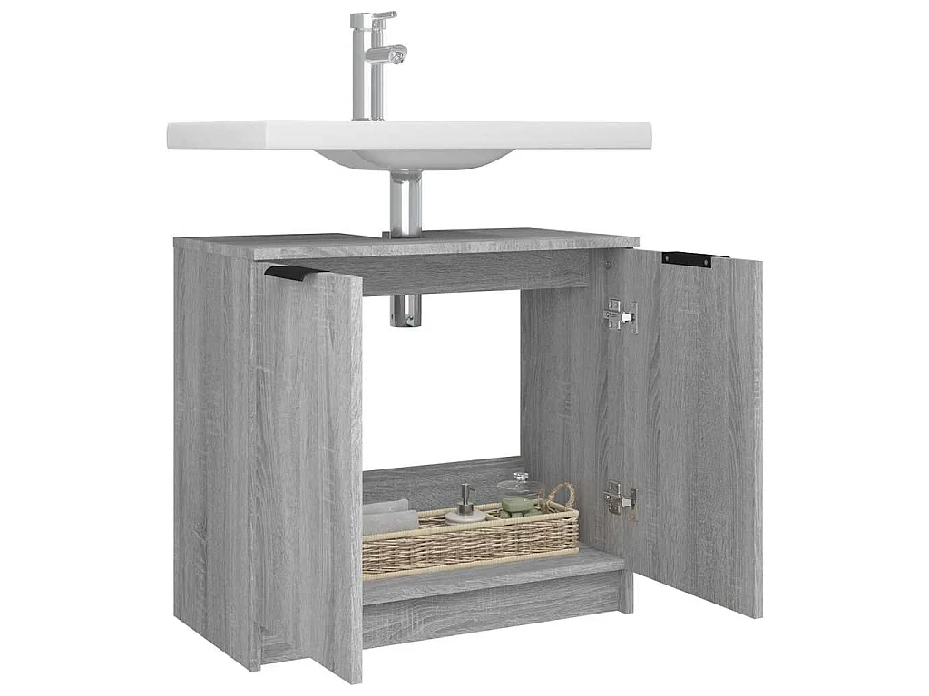 Armoire de bain Sonoma gris 64,5x33,5x59 cm Bois d'ingénierie