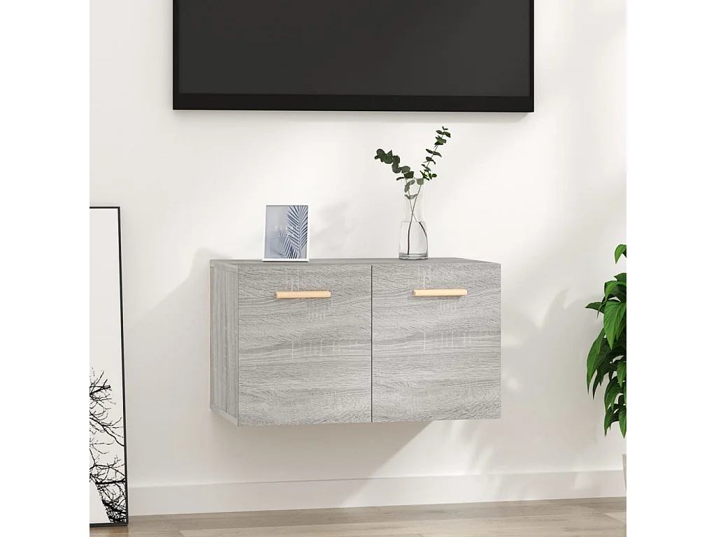 Wandkast 60x36,5x35 cm bewerkt hout grijs sonoma eikenkleurig