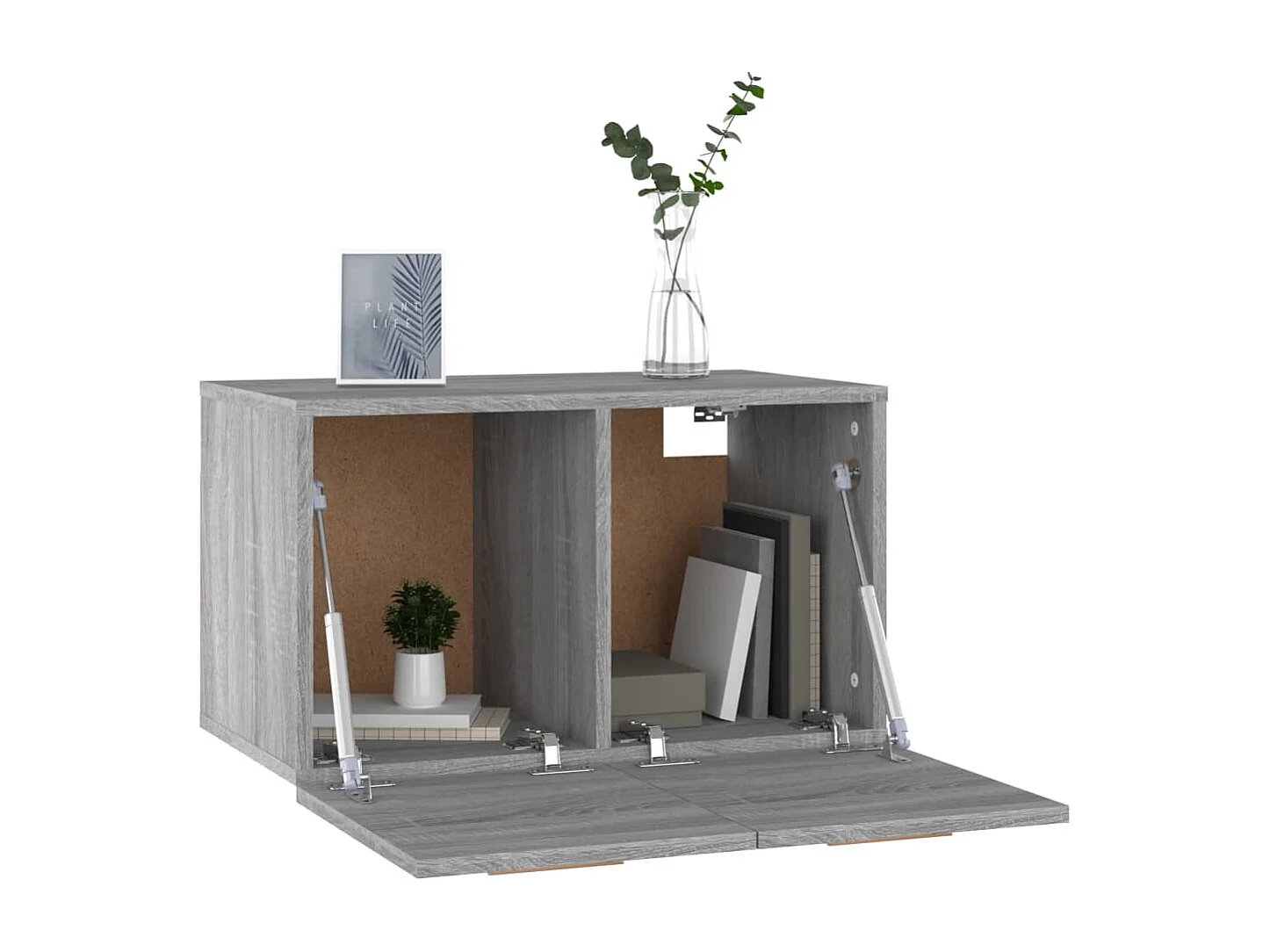 Wandkast 60x36,5x35 cm bewerkt hout grijs sonoma eikenkleurig