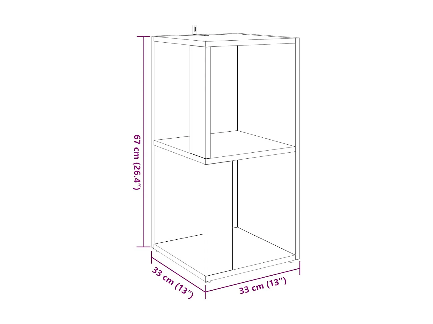Hoekkast 33x33x67 cm bewerkt hout zwart